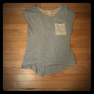 Gray and white lace shirt